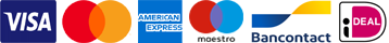 Visa - MasterCard - American Express - Bancontact Mister Cash - KBC - CBC - Dexia - ING